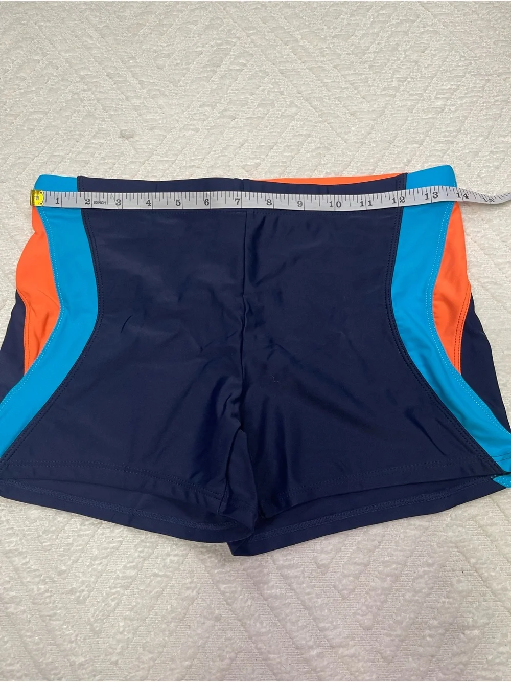Arcweg Men's Colorblock Swim Shorts Blue and Orange Size Small